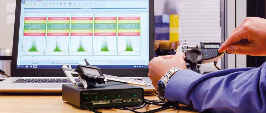 Fördelarna med en Digimatic Multiplexer inkluderar också: Möjligheten att överföra data från alla kanaler till en dator och till valfri programvara såsom Excel eller MeasurLink.
