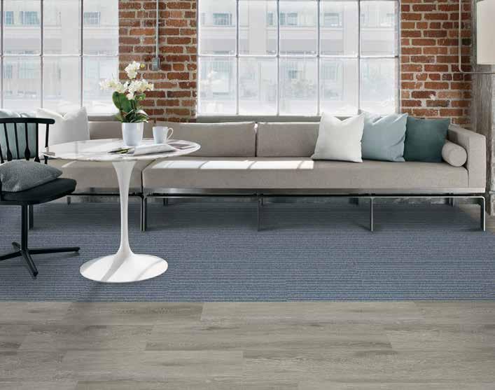 Carpet Product WW865 Colour Highland Warp LVT Product Textured Woodgrains Colour Grey Dune Installed Ashlar Product WW870 Colour Natural Weft Installed Herringbone WW865 Colourline WW870 Colourline