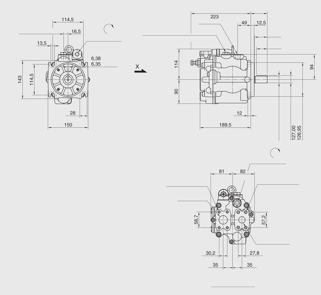 2.2.24 V100-37 V100-37 mit Druckregler 01 2 Druckregler Befüllanschluss * SW 22 Förderstrom SW 17 "E" "H" tief 4 Stück 32 "D" "F" tief 4 Stück 24 * umpe mit Befüllanschluss nach oben einbauen.