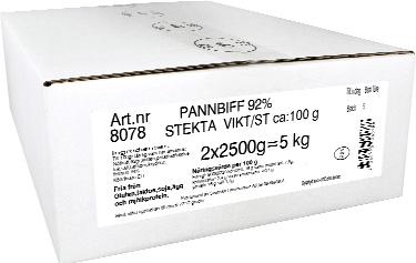 900 kj / 220 kcal 16 g Varav mättat fett 7,8 g 2,4 g Köttbullar stekta 2 x 2,5 kg, 5 kg, ca 12 g/st Svenskt nötkött 70 g, vatten, potatisstärkelse, potatisfiber, druvsocker, potatisflingor, lök,