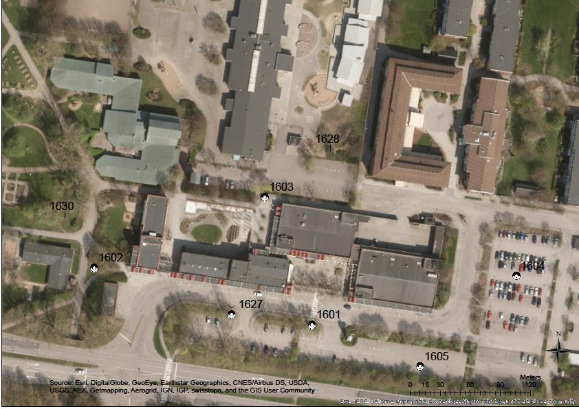 Ett av grundvattenrören (syd, sydväst om fd kemtvätten) har installerats med foderrör i den övre delen av den sedimentära berggrunden. Den valda analysmetoden har extra låga detektionsgränser (<0.