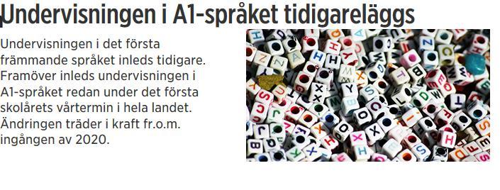 Statsrådet beslöt att öka timantalet i grundskolan språkundervisningen kommer att