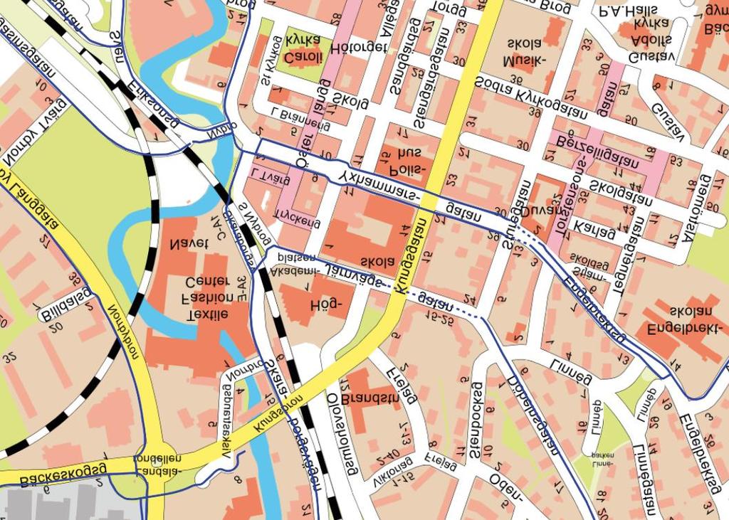 Cykelstråk Figur 3 Gång- och cykelvägar i planområdets omgivningar Framkomlighet på Skaraborgsvägen är