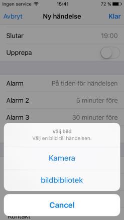 18 9.7 Påminnelse/Händelse När tiden är inne för en påminnelse så ljuder en signal och påminnelsen lägger sig främst i smartphonens