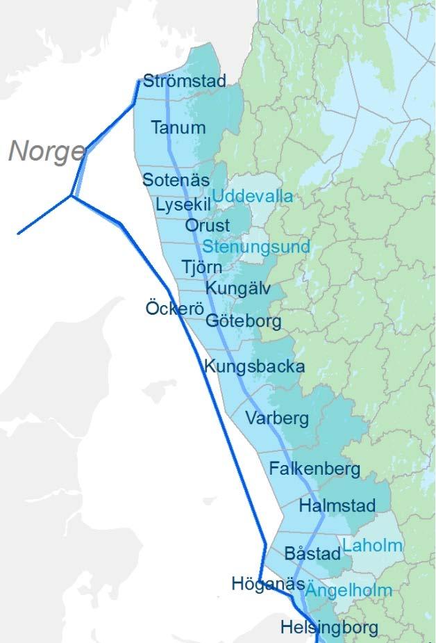 Västerhavet Väsentliga frågor Sjöfart ökande sjöfart, relativt trångt havsområde Områdesskydd representativt nätverk, unik biologisk mångfald på utsjöbankarna