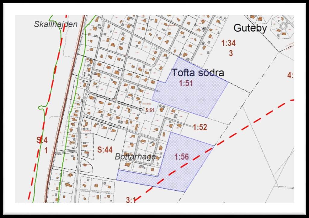 Påbörjade detaljplaner inom den södra delen av