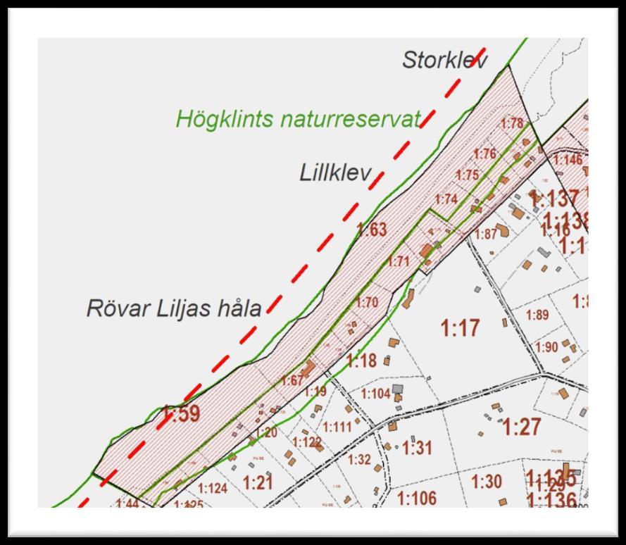 Bebyggelse inom gällande detaljplaner inom den norra delen av