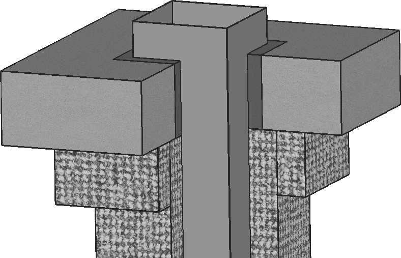 Figur 4 6 EIS 90 POSITION: min. 00 min. 400 Brandspjäll typ FDMB Murbruk eller gips med min. densitet 800 kg/m Stenull bunden med användning av ett organiskt harts med krossad sten som kylmedium (min.