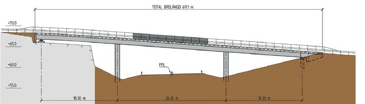 Bergskärningen i Lidberget sträcker sig mellan km cirka 5/800 6/600, är upp till åtta meter hög och kommer att bli framträdande för trafikanterna.