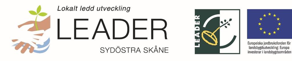 Utöver EU- och Leader-logotyperna ska logotypen för LEADER Sydöstra Skåne synliggöras. Vi på leaderkontoret hjälper er gärna med att sätta samman rätt logotyper i en fil/bild.