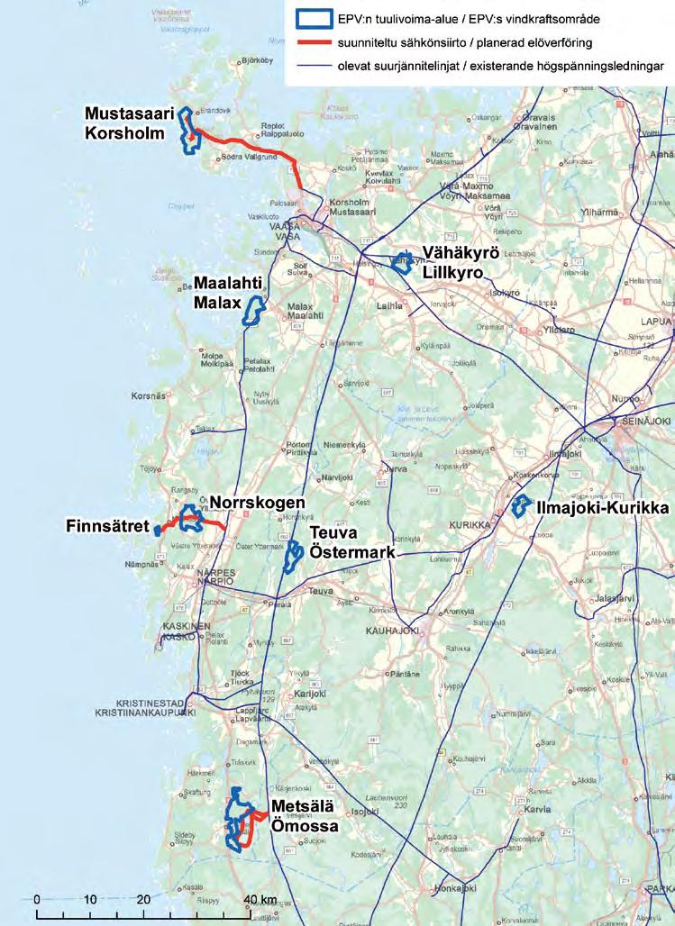 Figur 2 2 Områden där EPV Vindkraft Ab utreder