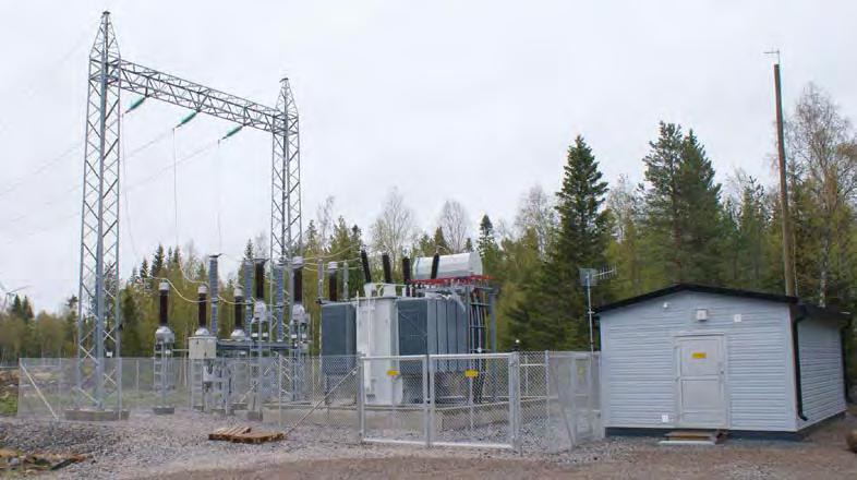 Figur 6 4 Exempel på en elstation. 6.3 Elöverföring På projektområdet byggs två elstationer, som kopplas samman med varandra med en 110 kv kraftledning (luftledning).
