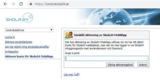 Inloggningsuppgifter till Skola24 MobilApp? På datorn kommer du med BankID in via www.lund.se/skolportalen och länken Skola 24 med Bank-ID.