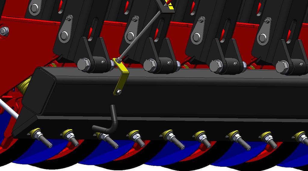 5.2.4 Demontering av såbillen, sidohjulet och skivbillen och byte av deras lager Försäkra dig om att maskinen står stadigt på plats, lyftcylindern är i sitt nedre läge och traktorns parkeringsbroms