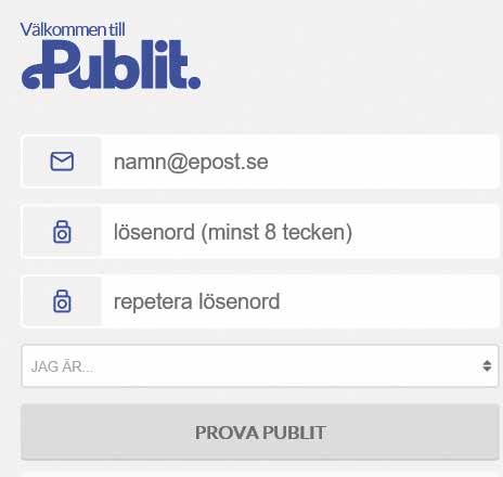 ... 8 Nu kommer du tillbaka till inloggningssidan. Fyll i din e-postadress och lösenord. Därefter klickar du på Logga in.