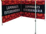 Här är några exempel Pop-up vägg Bannerbow Pop-up bord Beachflaggor Eventtält flera storlekar, olika antal väggar Trottoarpratare Roll-ups, banderoller,