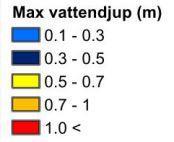 Då dn hydrauliska modll som lir till rund för kartrinn int tar hänsyn till ffktr av ldninsnät llr infiltration har man använt si av nrlla schablonr för att simulra ffktr av dtta.