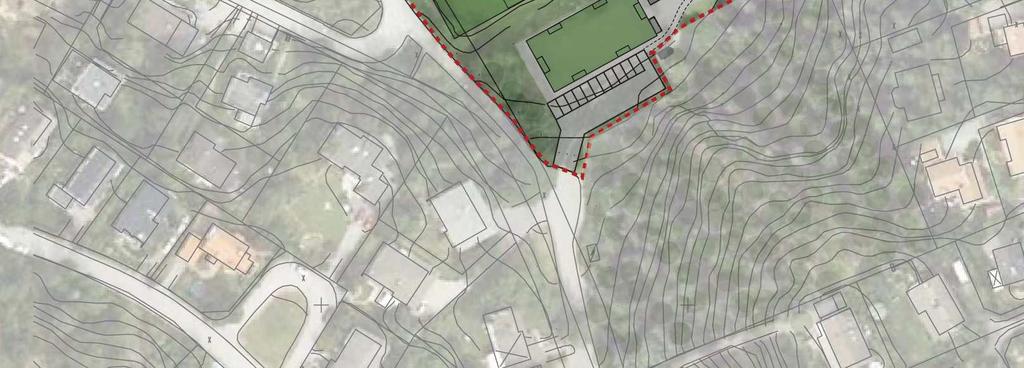 Stor del av idrottsområdet är på plankartan belagt med prickmark vilket innebär att byggnad ej får uppföras, dock får konstgräsplan och parkering uppföras med de stödmurar som krävs.