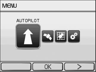 En option Menu principal Pilote automatique Commande GPS, au moins un point de position (waypoint) doit être sélectionné dans un traceur avant de pouvoir activer ce menu.