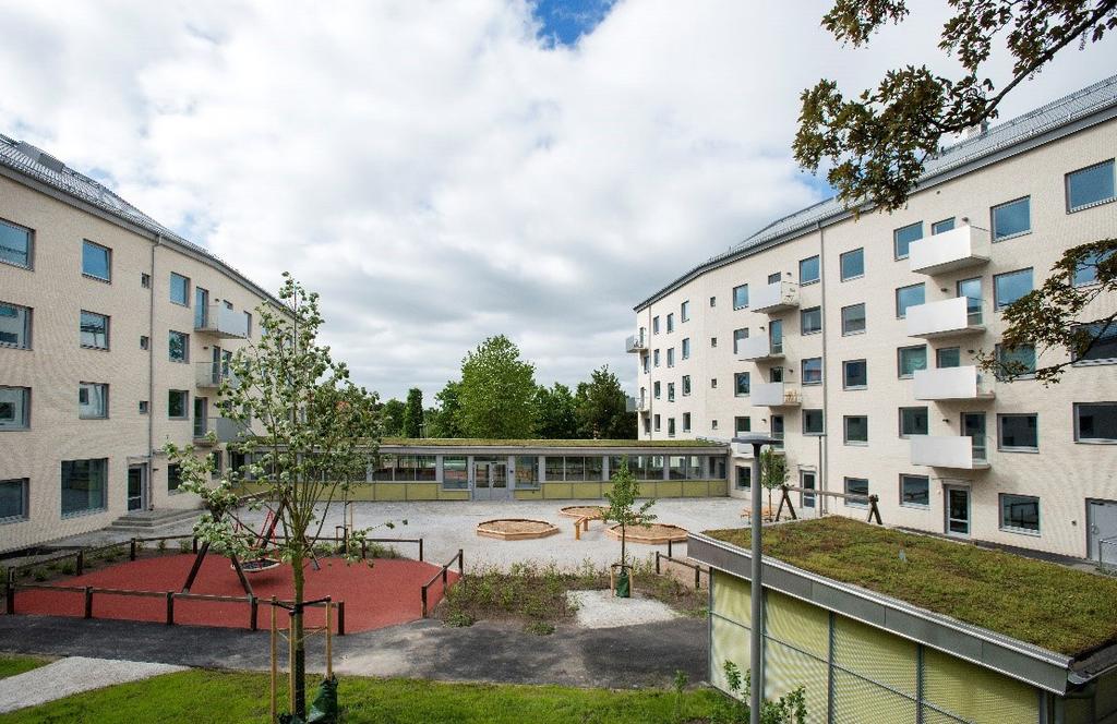 Flerfamiljshus, Kvarteret Snickaren, Västra Lund. Projektägare är Lunds Kommuns Fastighets AB, LKF.