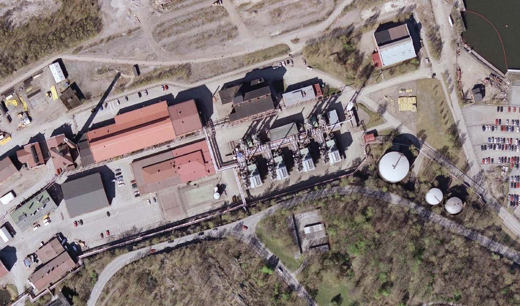 Orthofoto Källa: SBK Spaltgasverket centralt i bild 17 FEB 2016