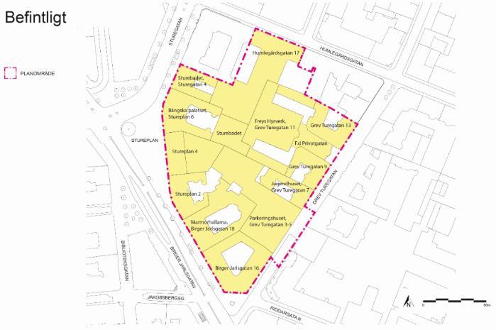 Sida 21 (76) Rivning Planförslaget möjliggör rivning av delar av kvarteret för att ge utrymme för fler och mer ändamålsenliga byggrätter.