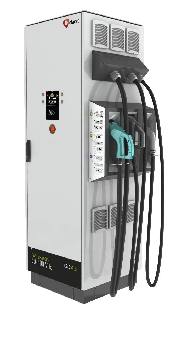 SNABBLADDARE QC45 Med CCS & CHAdeMO & AC22 Med GARO QC45 kan flera elfordon snabbladda från samma station.