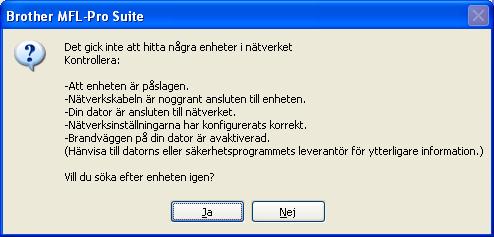Om mskinen inte hr konfigurerts för nätverket viss följnde skärm. Klick på OK och sedn på Konfigurer IP-dress.