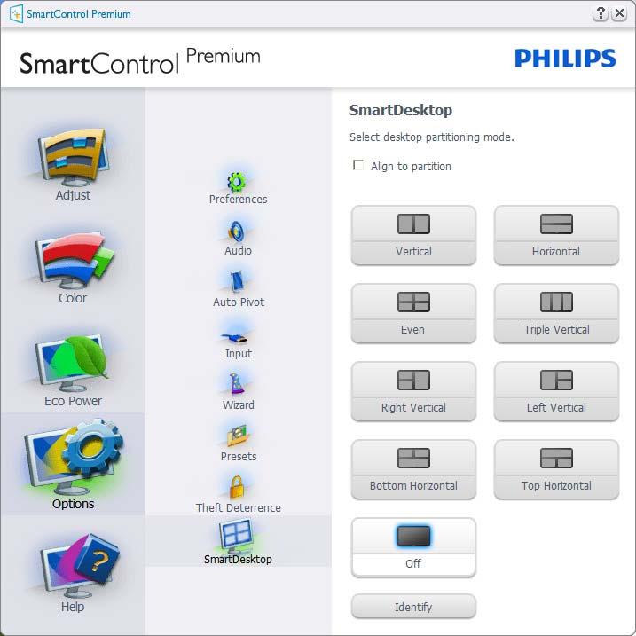 3. Bildoptimering 3.6 Guide till SmartDesktop SmartDesktop SmartDesktop finns i SmartControl Premium. Installera SmartControl Premium och välj SmartDesktop i Alternativ.
