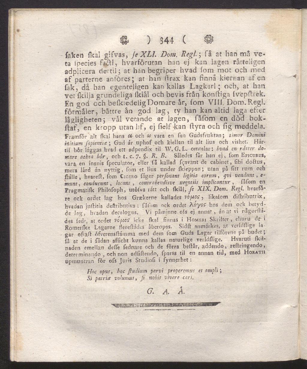 & ) 344 ( H fallen fkal gifvas, Je XL1. Dom. Regl.