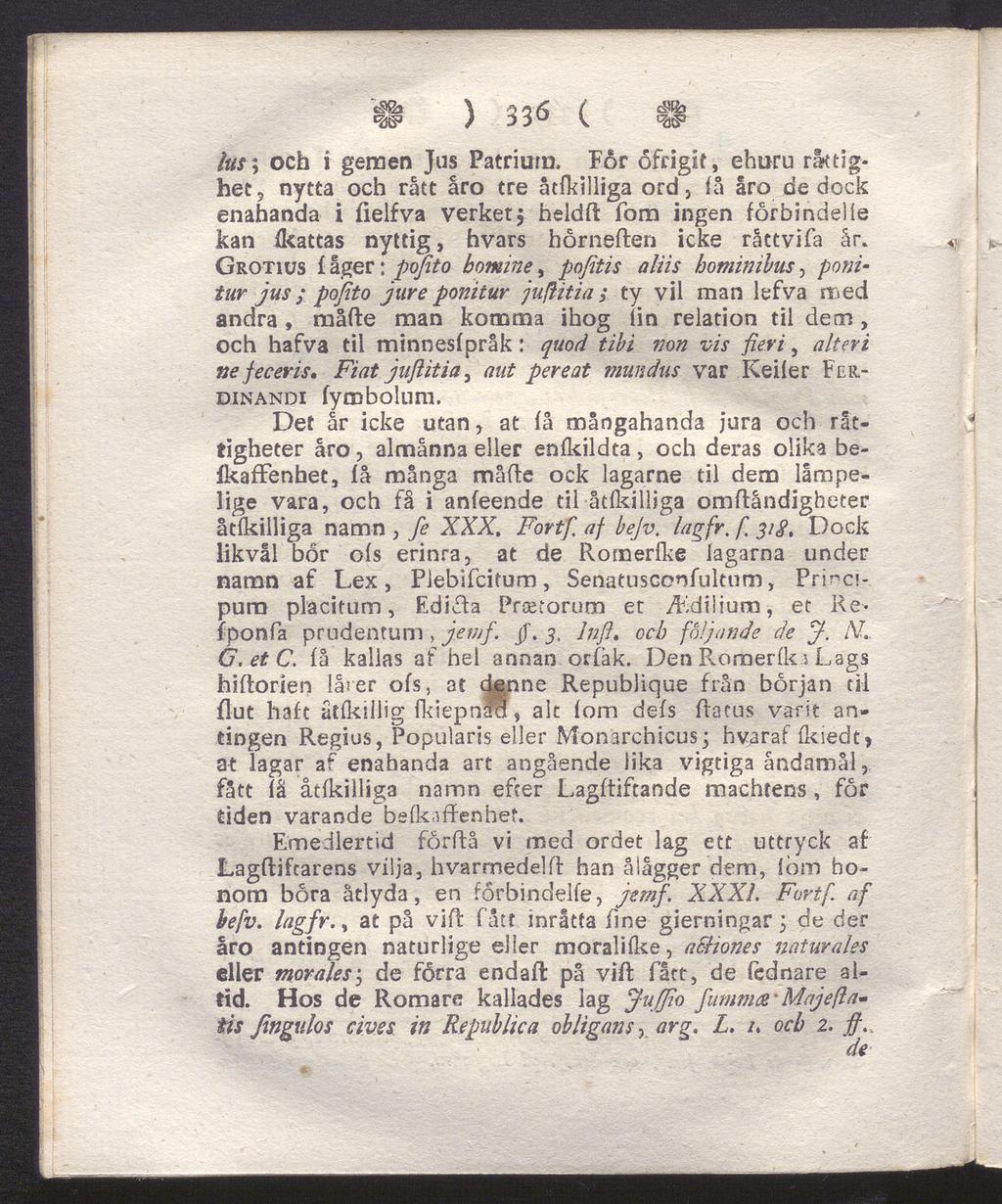 " ) 33<5 ( # lus; och i gemen Jus Patriurn.