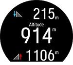 Fallmeter Din aktuella höjd Höjdmeter Maxpuls Pulsdiagram och din aktuella puls Snittpuls Klocktid Träningstid