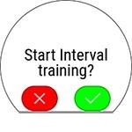 1. Gå till förträningsläge genom att först trycka på knappen TILLBAKA och sedan på Starta träningen. 2. Du blir uppmanad att starta ett träningsmål som du har schemalagt för dagen. 3.