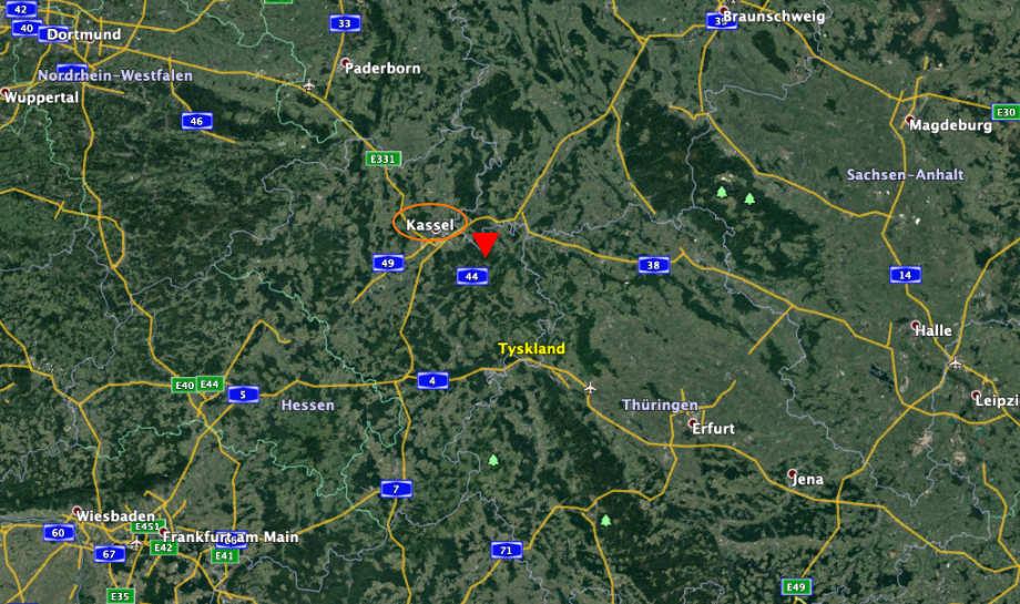 Figur 26. Detaljerad placering Europa. Källa: (GoogleEarth, 2019) 5.2.2 Vald lagerplacering Asien Vid tyngdpunktsberäkning för placering av lager i Asien inkluderades alla länder med efterfrågan i Asien.