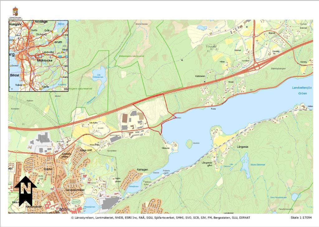 1 Bakgrund och syfte Next Step Group planerar att bebygga ett ca 18 ha stort område inom fastigheterna Bråta 2:139 och 2:29, nordost om Mölnlycke, se Figur 1.