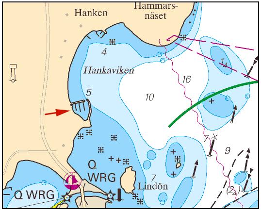 8 juli 2016 * 11361 (T) Sjökort: 135 Sverige. Övriga inlandsfarvatten. Vänern. Lidköping. Framnäs fritidsbåtshamn. Igenslammat hamninlopp. Mindre djup.