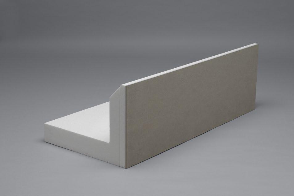 och som hörn. Komplettera med tillbehör. Se tabell på sidan Sundolitt L-element Isolerande sockelelement försett med fibercementskiva.