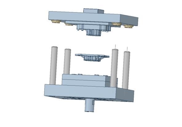 Figure 10 Design of tool for moulding back plate in CFRP(left), and the molded back plate results(right).