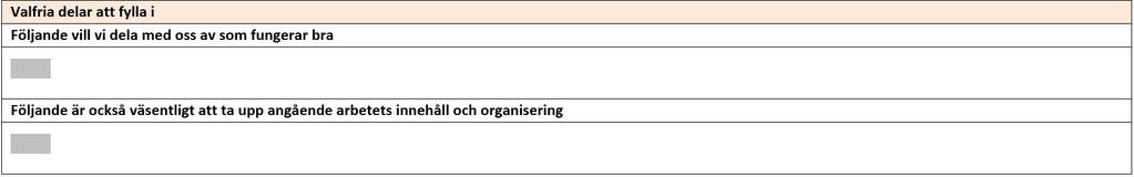 Arbetsmiljöronden Riskbedömning och handlingsplan Det finns även valfria delar att fylla i.