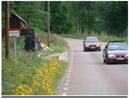 3.4.2 Hållplatser i landsbygdsmiljö I landsbygdsmiljö är det viktigt att trafiken kan passera buss på hållplats ostört och trafiksäkert.