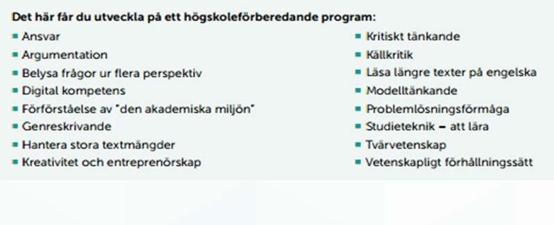 Vad leder ett högskoleförberedande program till?