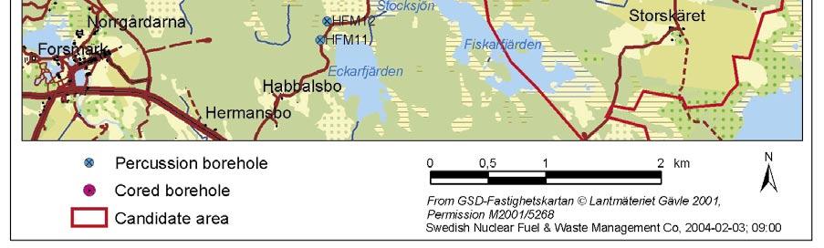 Data references to sampling of the percussion boreholes HFM09 HFM19 after drilling, SICADA database.