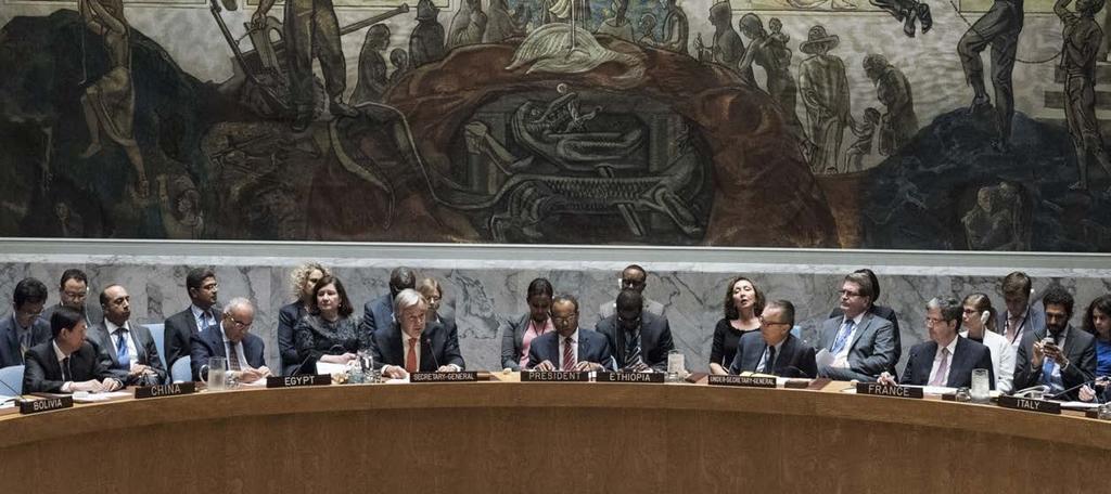 Foto: UN Photo/Kim Haughton Säkerhetsrådet möts för att diskutera den allvarliga risken för svält som 20 miljoner människor står inför I Sydsudan, Jemen och nordöstra Nigeria i oktober 2017.