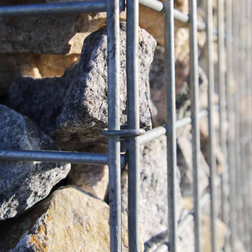 ANVÄNDNINGSOMRÅDEN Gabioner kan användas såväl som fristående mur eller som stödmur.