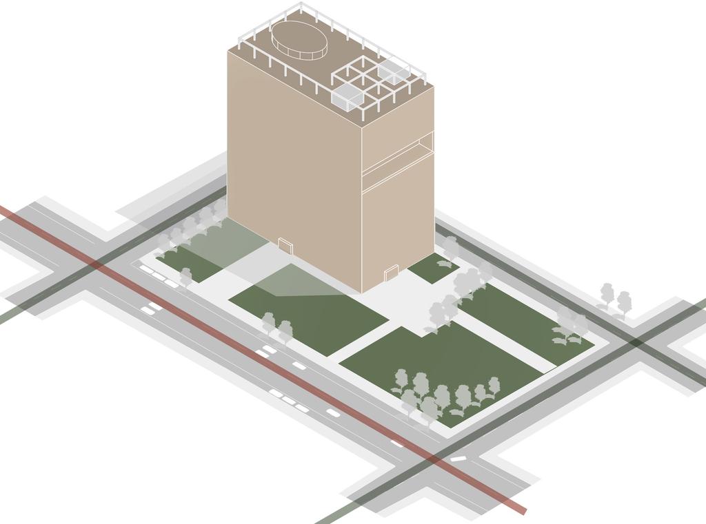Takterass Den stora konserthallen HÖGT TRAFIKERAD VÄG MINDRE TRAFIKERAD VÄG Restaurang och foajé Kontor och terass Teknik Kontor Kontor med inspelningsstudio Kontor med inspelningsstudio Diagram över