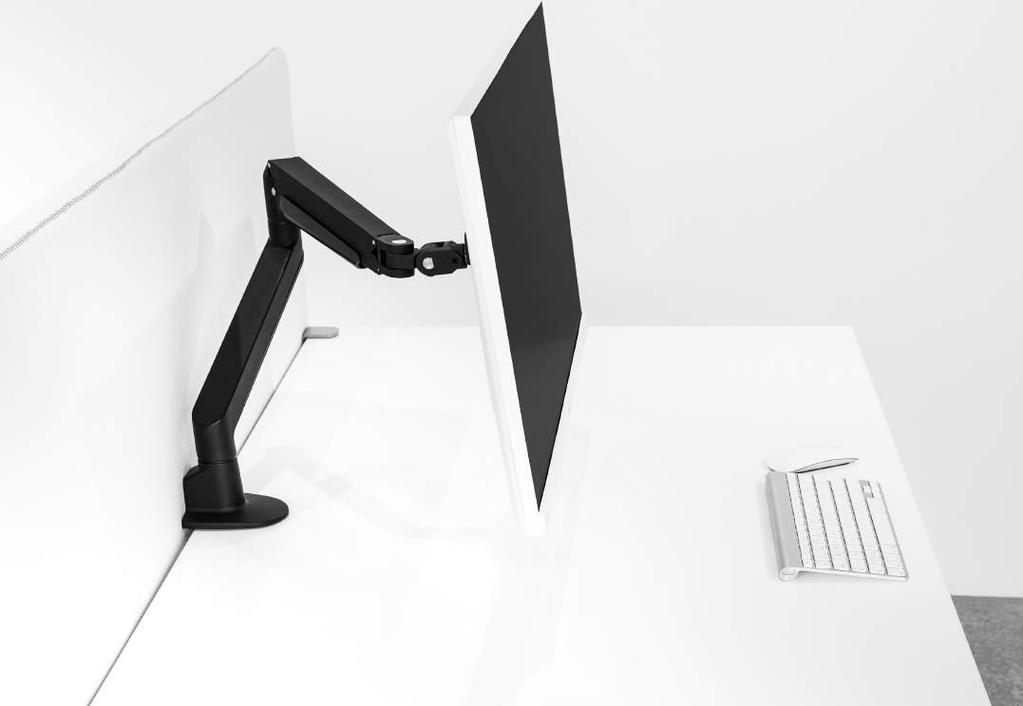 MONITORARMAR Våra monitorarmar ger dig full frihet på skrivbordet. De frigör bordsyta och ger flexibel anpassning av bildskärmen för bästa ergonomi.