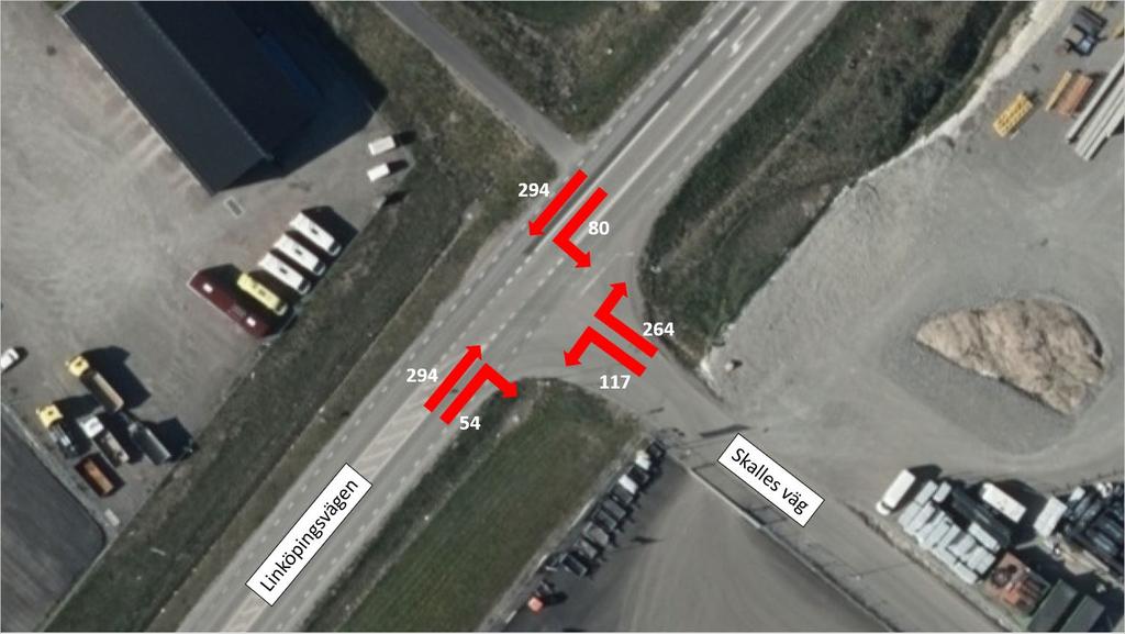 13 (19) Figur 7: Trafikflöden under eftermiddagens maxtimme. Figur 7 visar att trafikfördelningen är omvänd under eftermiddagens maxtimme.