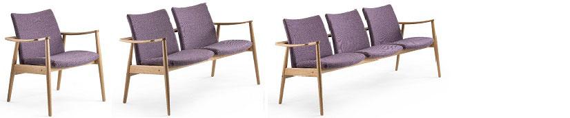 Sittgrupper Nordia soffgrupp med fast klädsel, björk HB7801, Nordia fåtölj (1-sits) HB7802, Nordia 2-sits HB7803, Nordia 3-sits HB78091, Nordia soffgrupp sitsöverdrag HB78092, Nordia soffgrupp