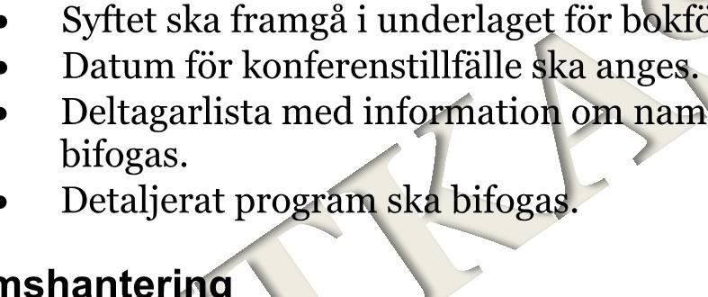 Datum för konferenstillfälle ska anges.