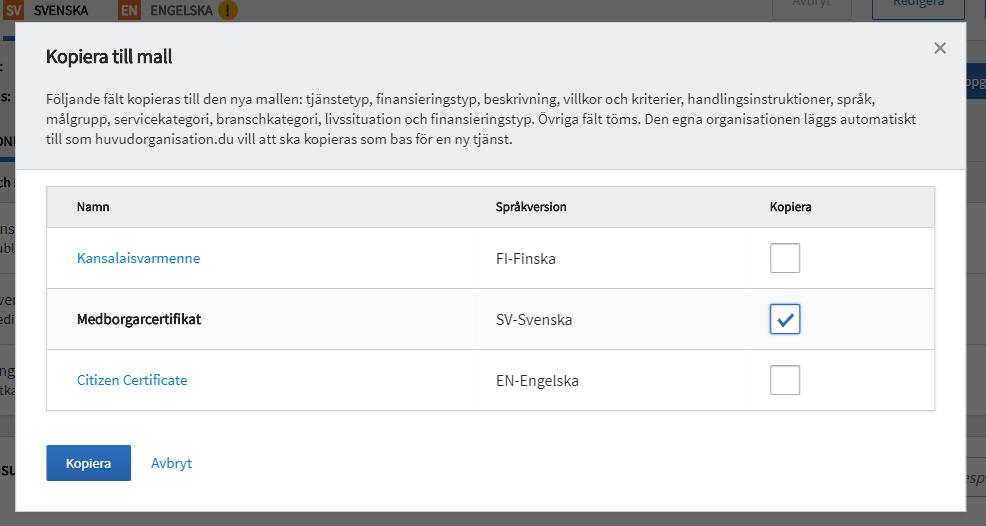 Alla uppgifter kopieras inte från den kopierade